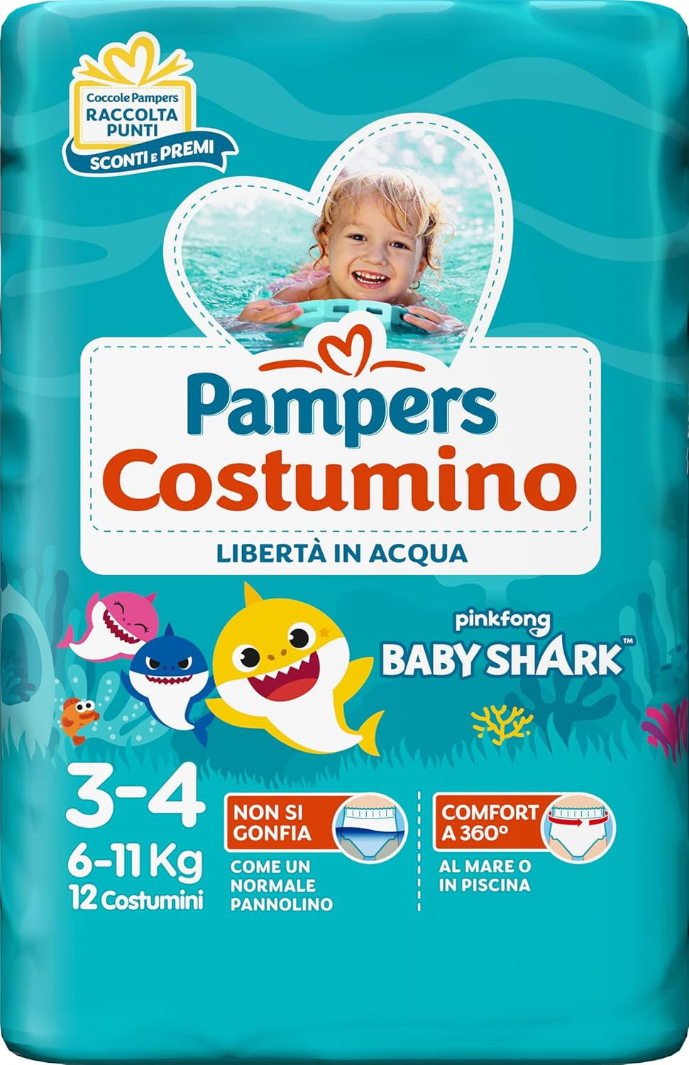 Pampers Il Costumi, 12 stycken, storlek 3 (6-11 kg)