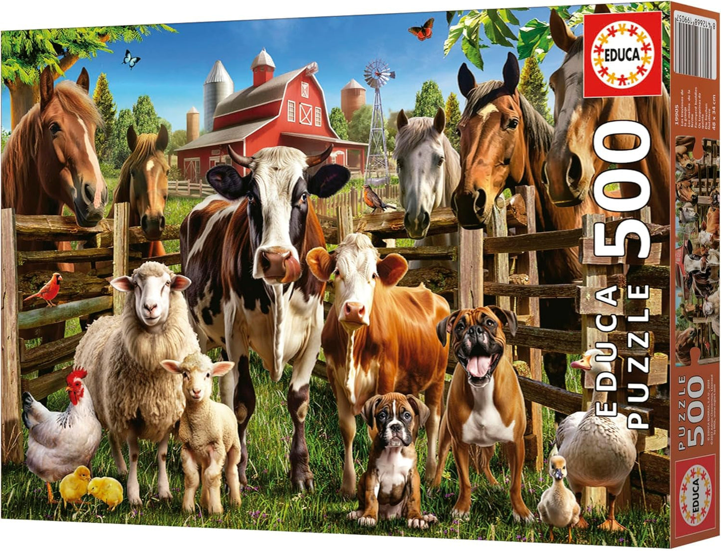Educa - Pussel med 500 bitar för vuxna | Stygga husdjur. Mått: 48 X 34 cm. Inkluderar Fixpuzzle pussellim. I 11 år (19905) Puzzle Naty Shop