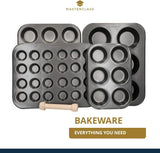 Masterclass Mini Tart Pan 24 Hål 1mm Tjockt Slitstarkt Kolstål 35x27cm Grå Naty Shop