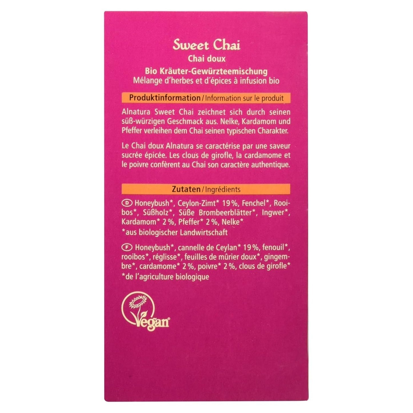 Sweet Chai ekologiskt te, 20 tepåsar, 40 g (förpackning med 3)