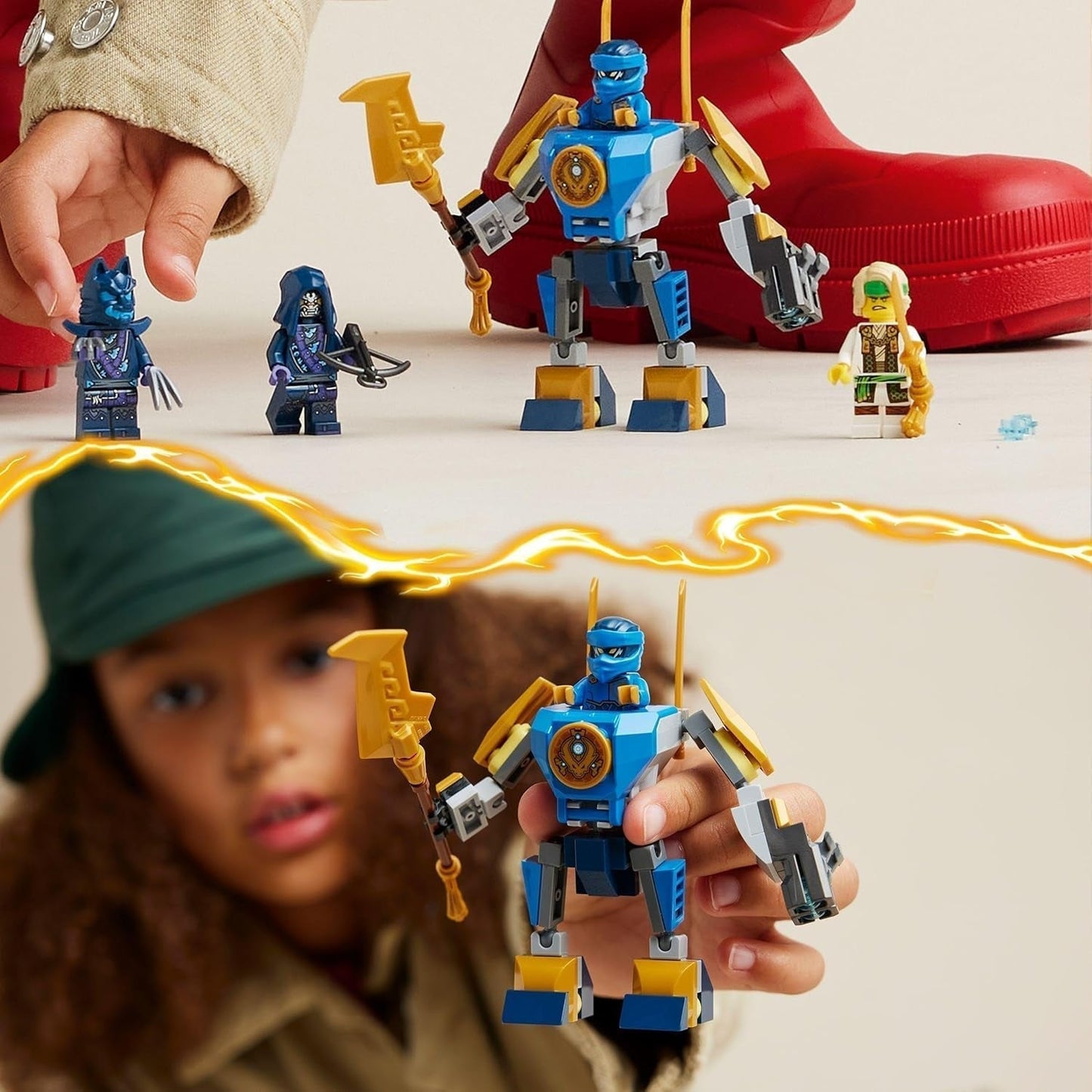 LEGO NINJAGO Jay Battle Mech, ninja leksak för barn med figurer, inklusive Jay minifigur med mini katana, actionfigurer och mek, liten present till kreativa pojkar och flickor från 6 år 71805 Byggset Besuche den LEGO-Store
