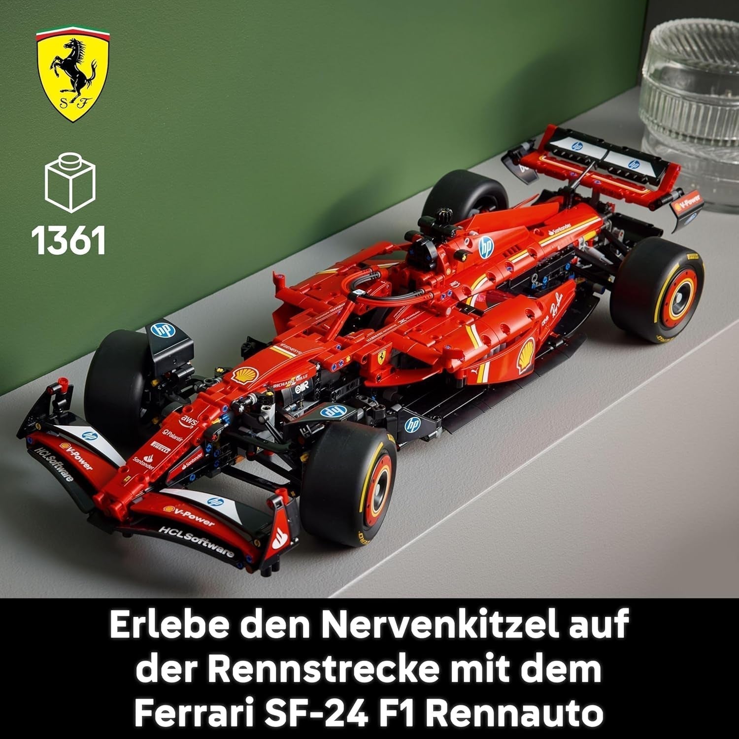 LEGO Technic Ferrari SF-24 F1 Race Car - Modellbil för vuxna - Formel 1 samlarsats - V6-motor, växellåda, styrning och DRS i skala 1:8 - Present till fans av motorsport och racerbilar 42207 Byggset Beuche den LEGO-Store