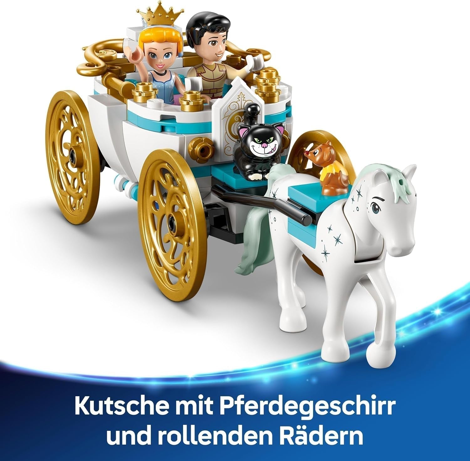 LEGO Ç€ Disney Princess Castle Askungen och hästvagn, set för flickor 6 år och uppåt, fantastisk leksak med prinsessan Askungen och Prince charmiga minidockor, presentidé för Disney-fans 43275 Byggset Beuche den LEGO-Store