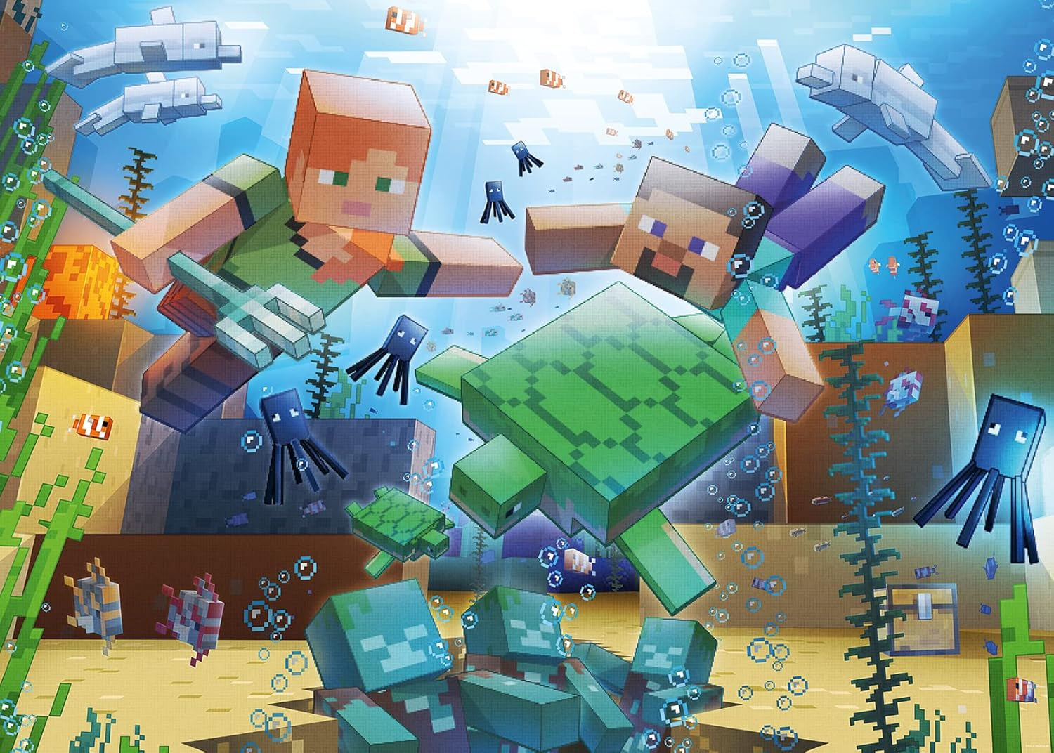 Ravensburger Puzzle 12000421 - Minecraft Mosaic - 1000 bit Minecraft Pussel för vuxna och barn 14+ Pussel Naty Shop Old Design