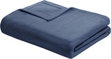 Madison Park Freshspun Wicker Cotton Blanket Twin Grå sängar och filtar Madison Park Navy Twin