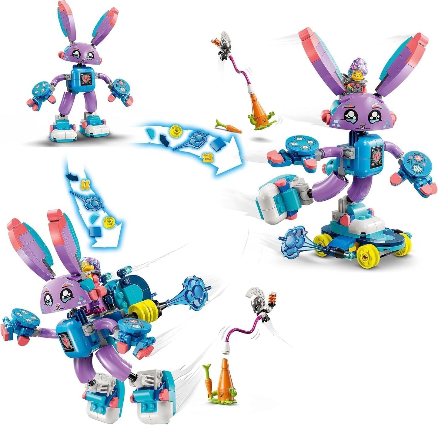 LEGO Dreamzzz Izzie och Bunchurro Spelkaninen, leksak för barn 7+, 2-i-1 lekset med Hero Minifigure och Cyberling för en fantasifull lekupplevelse 71490 Byggset Besuche den LEGO-Store