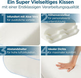 ORTHOVERSE ortopedisk kudde - nackstödskudde, sovkudde, kudde, kudde med memory foam, kudde, nackvärkskudde - justerbar i höjdled, aloe vera-överdrag, medicinsk hjälp Naty Shop Cervical Ortopediska kuddar