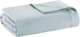 Madison Park 100 % egyptisk bomull Andas täckefilt Premium Stickad Lyxsäsong Lättviktsöverdrag för bäddsoffa och soffa Full/Queen Bed Rose Naty Shop Täcken och Täcken Ljusblå Full/Queen