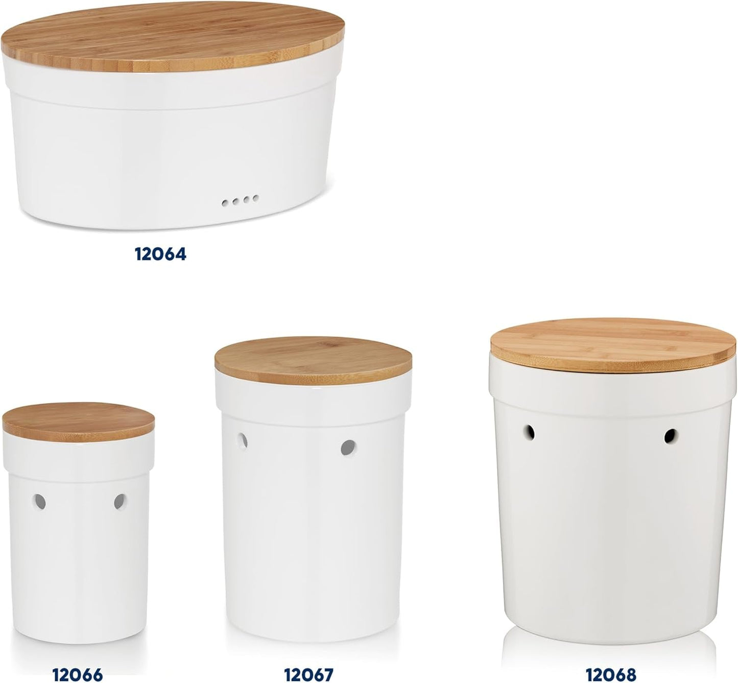 FPA brödlåda med ventilationshål, keramisk brödlåda, SALENA, brödskål, vit, 36,5 x 23,5 x 14 cm Matförvaringslådor Naty Shop