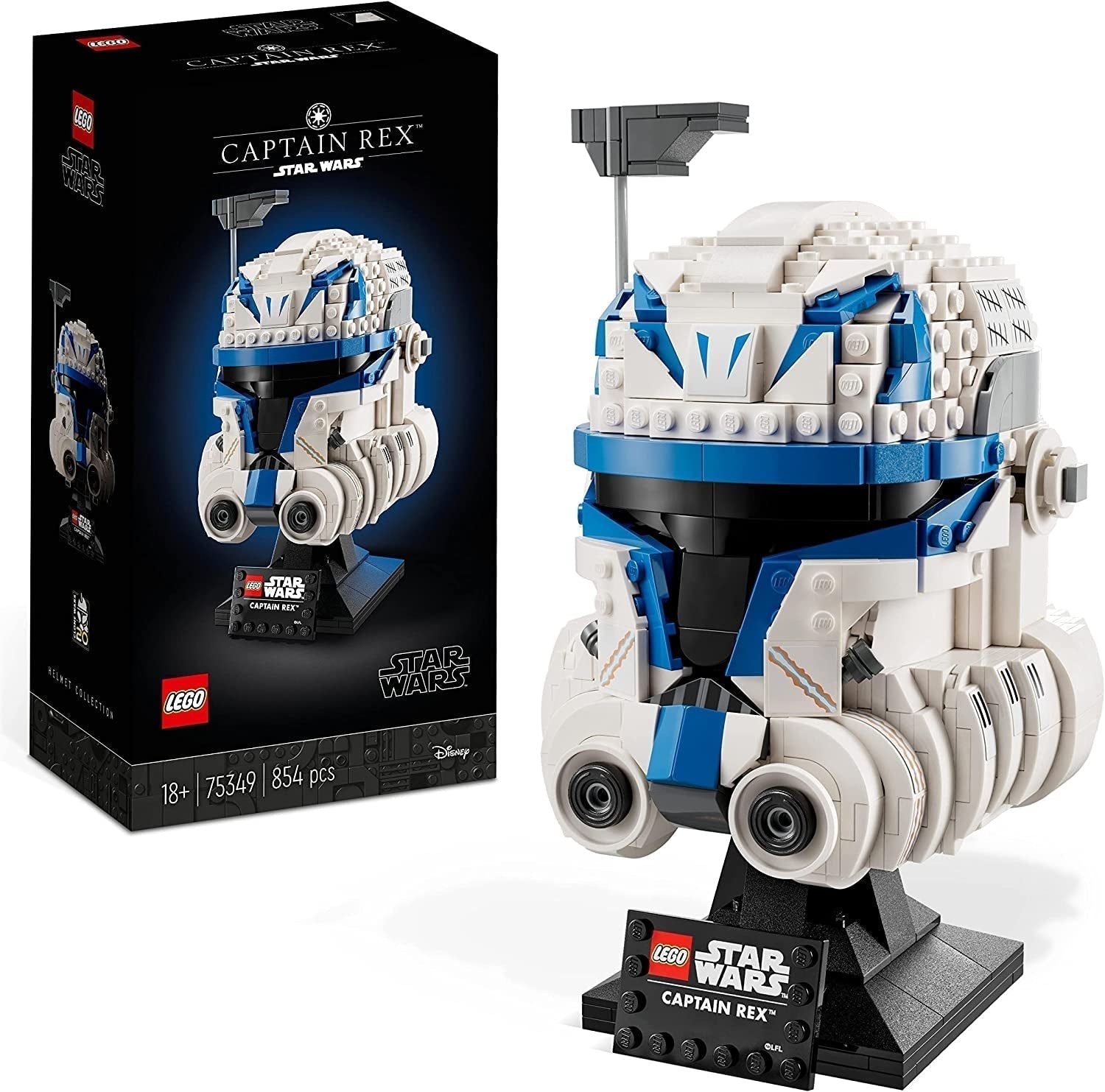 LEGO 75349 Star Wars Captain Rex Hjälmset Clone Wars Samlarmodell 2023-serien Souvenirbit och presentidé Byggset Besuche den LEGO-Store Singur