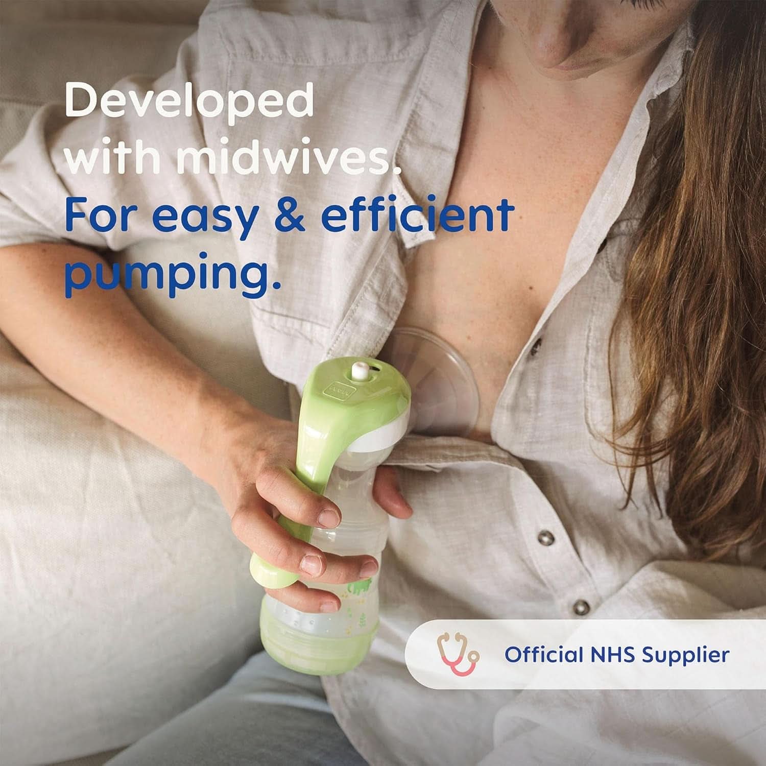 MAM handbröstpump - bekväm och kompakt bröstpump för bröstmjölk som innehåller 1 anti-kolikflaska MAM Easy Start Tillbehör Mat och amning Bebe Naty Shop