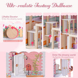 ROBUD dockhus för barn i trä Dockhusleksakspresent för flickor och pojkar 3 4 5 6 år gammal