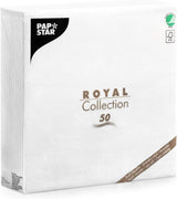 Papstar, 50 servetter "ROYAL Collection" 1/4-faldigt 48 Cm X 48 Cm Vit, #11577