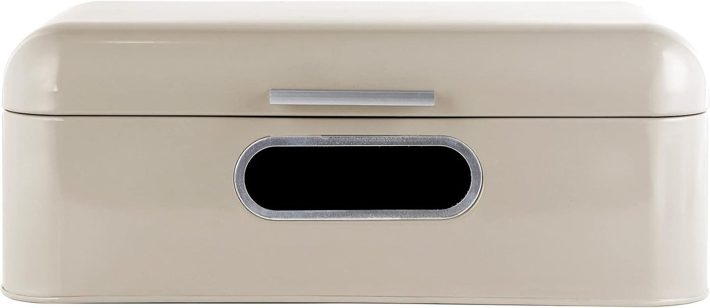 ECHTWERK Retro brödkorg i metall med visningsfönster och lock Set med 3 eleganta förvaringslådor 1,4L Kapacitet Röda matförvaringslådor Naty Shop Cream Stort Enkelfönster Enkel