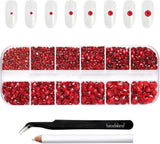 Beadsland 2500st Glas Nailart Strasssteine ​​​​Kristall Flatback Edelsteine ​​​​Runde, ​​Für Handwerk Gemischt 8 Größen SS4 ~ SS30 Mit Picking Pinzette Und Stift (Kristall Weiss)