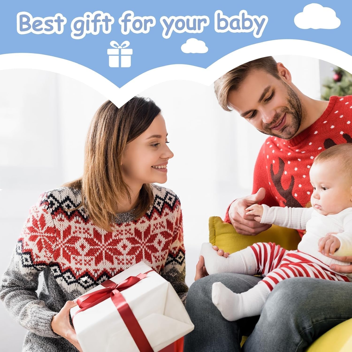 Baby Teether [Original] - Silikonbitringleksak, Cool bitring, Brickhjälp, BPA-fri | Leksaker, tillbehör och presenter för småbarn 3+ månader | Paket om 4