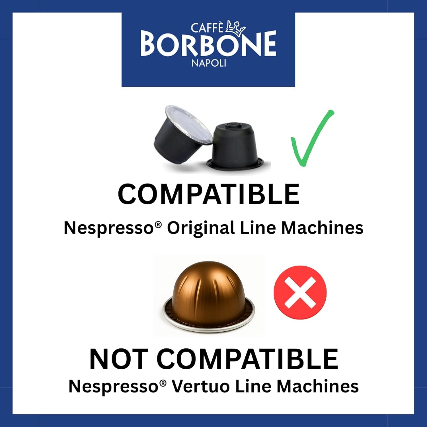 Caffè Borbone Respresso, Blå Kaffeemischung - 100 kapslar - Kompatibel med Nespresso®* Haushalts-Espressomaschinen