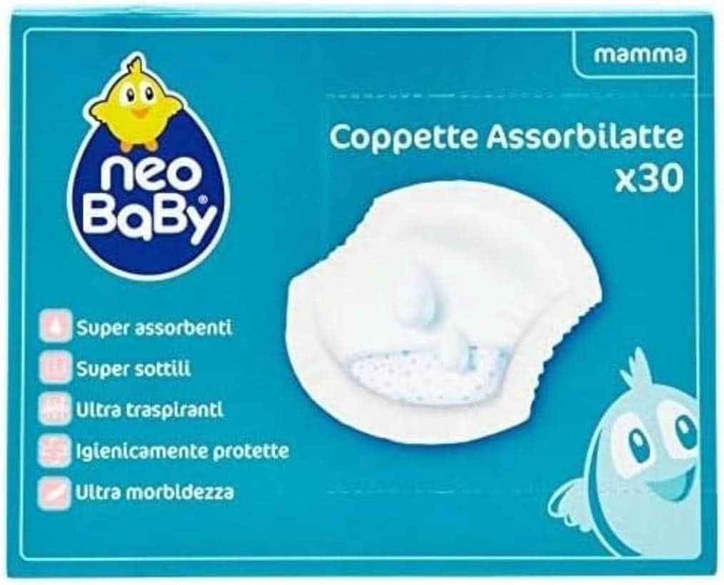 Neo Baby, Bröstmjölksabsorberande koppar, 30 st Mat och amningstillbehör Bebe Naty Shop