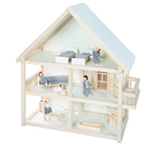 Roba dockskåp, dockskåp med möbler och dockor, flickleksak, naturträ Naty Shop dockskåp naturträ