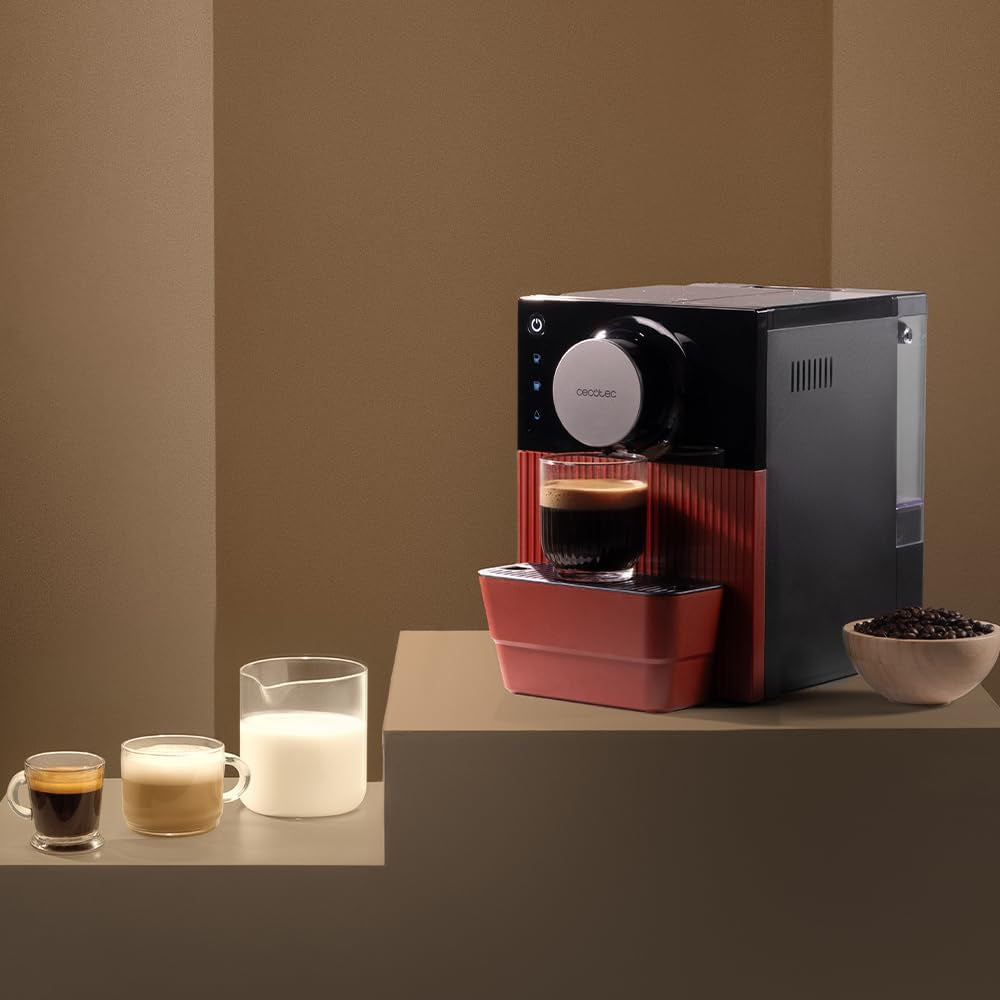 Cecotec Cremmaet Cube kompakt espressomaskin, 1350 W, presssystem 10 g, förinfusionssystem, 19 bar, termoblocksystem, 5 malinställningar, touchkontrollpanel