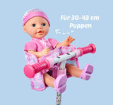 Simba 105560018 - Nyfödd cykelsits med bälte, docktillbehör, tygsits, säkerhetsbälte, kardborrstyre, för 30-43 cm dockor, 3+