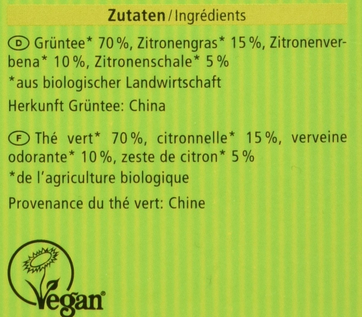 Ekologiskt grönt te med citron, 20 påsar, 40 g