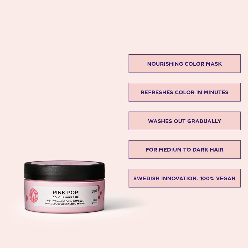 Maria Nila Colour Refresh 300 ml - En närande färgbomb som innehåller tillfälliga färgpigment som snabbt fräschar upp hårfärgen. 100% Vegan. Inga sulfater och inga parabener. Naty Shop hårfärgning