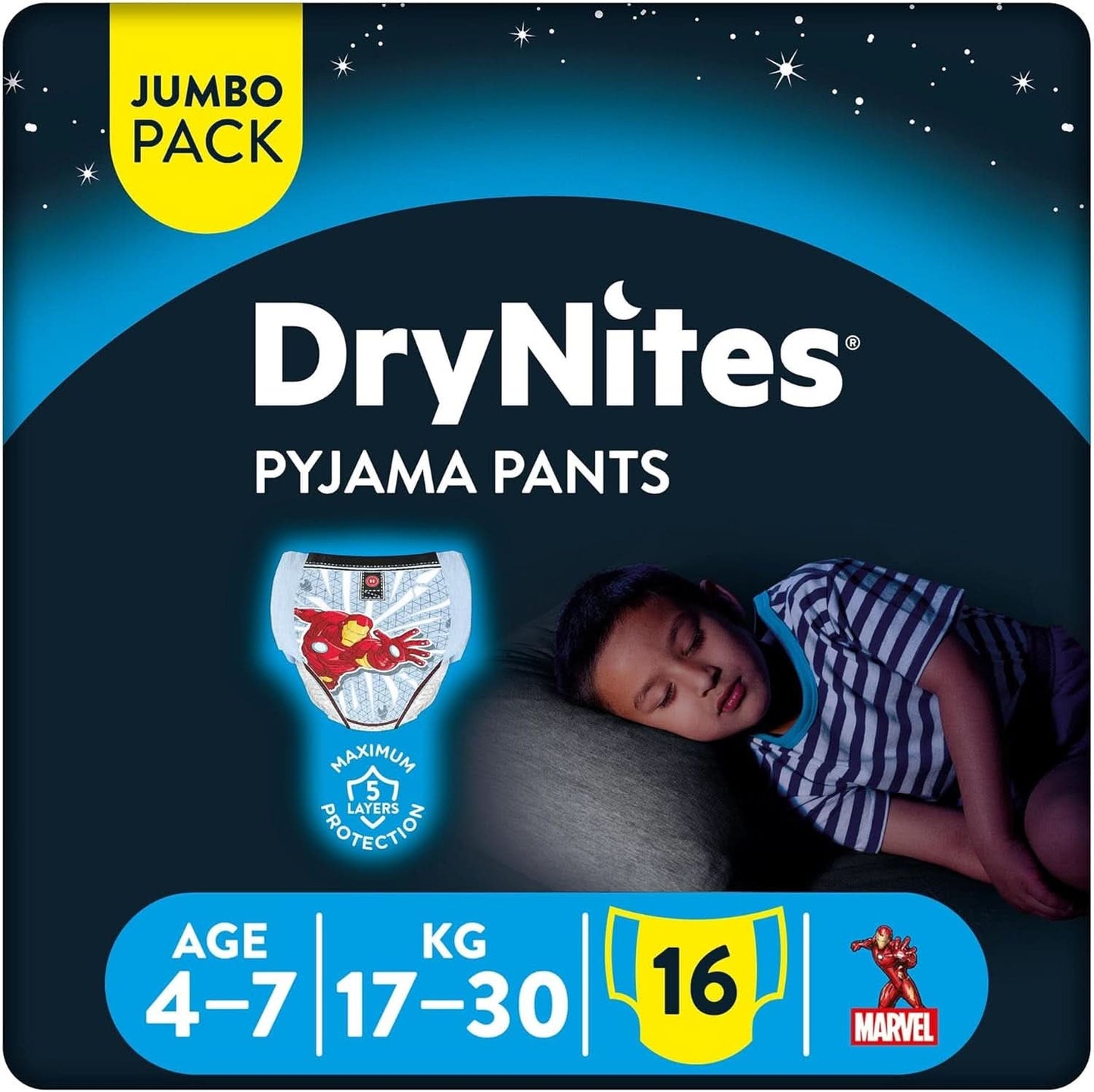 HUGGIES Drynites nattblöjor, för pojkar 4-7 år (17-30 kg), 30 st Naty Shop