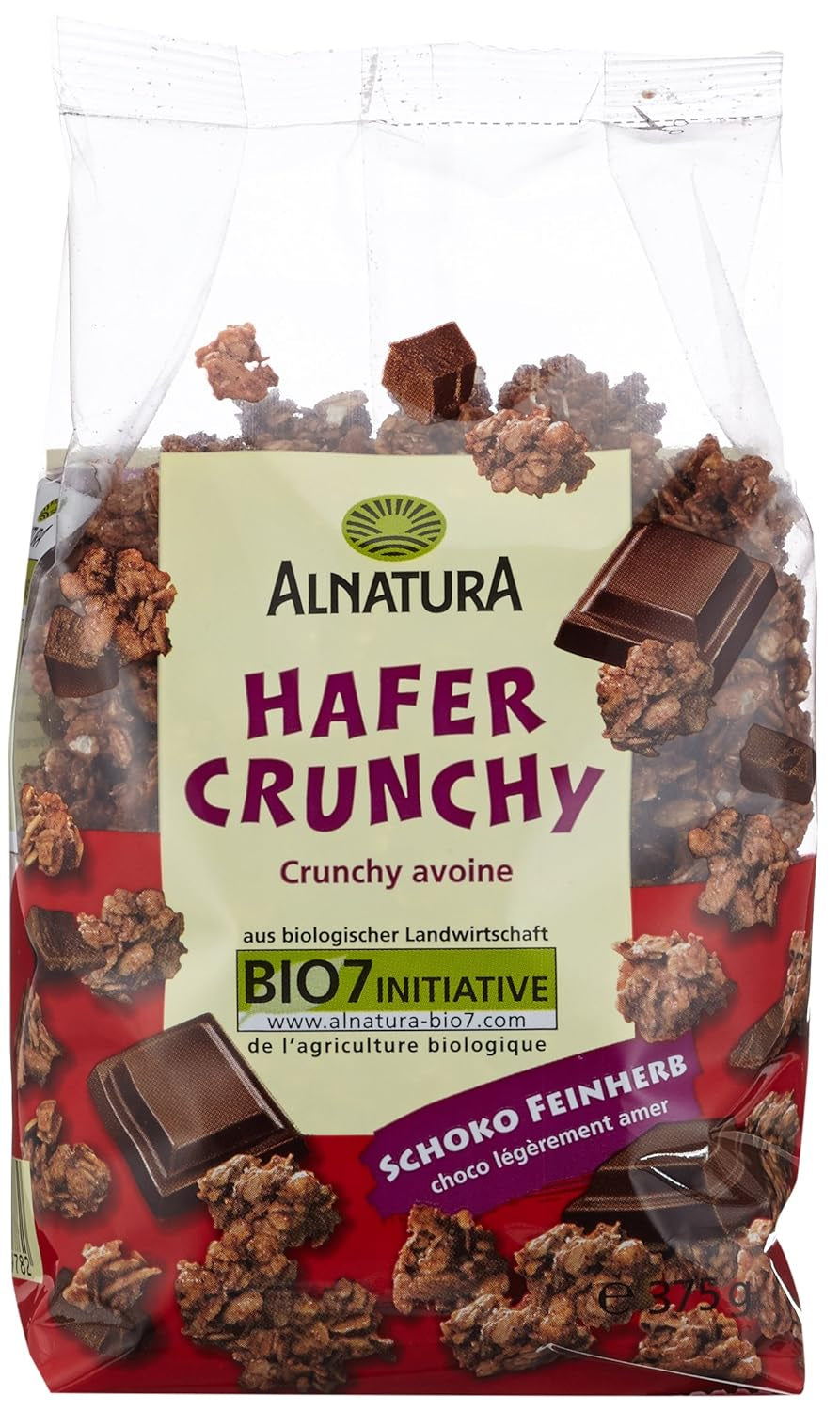 Krispiga havrekakor med ekologisk choklad, 375g