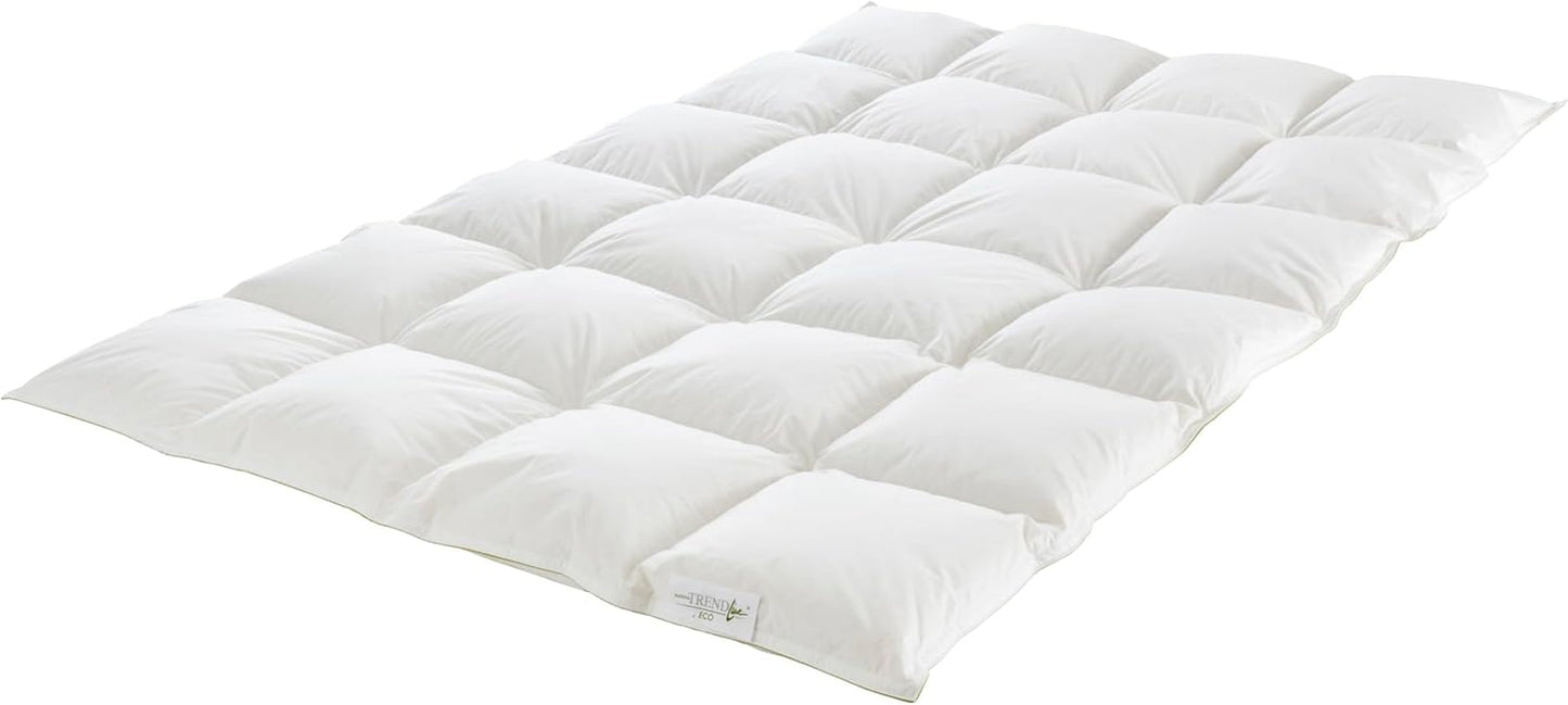 Badenia Trendline Eco varmt täcke med 90% dun och 10% fjädrar klass I, 135 X 200 cm, vit, Oeko-Tex certifierad, tillverkad i enlighet med tysk kvalitetsstandard Täcken och täcken Naty Shop