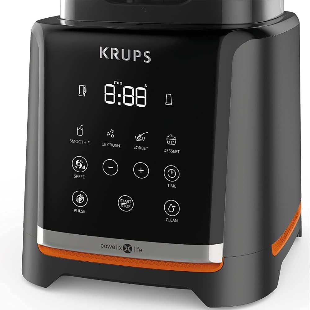 Krups Highspeed - Standmixer Infinymix KB9158 | 1600 W | 5 automatiska program + manuell inställning | Tritanbehälter | Inkl. Rezeptheft | Smoothies, shakes, krossad is | Schwarz Kitchen Naty Shop