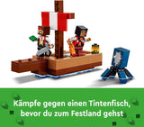 LEGO Minecraft Piratskeppet Voyage Bläckfisk och kamel Piratfigur Leksaksskeppsbyggnad Rollspel Present för pojkar och flickor 8 år 21259 Byggset Besuche den LEGO-Store