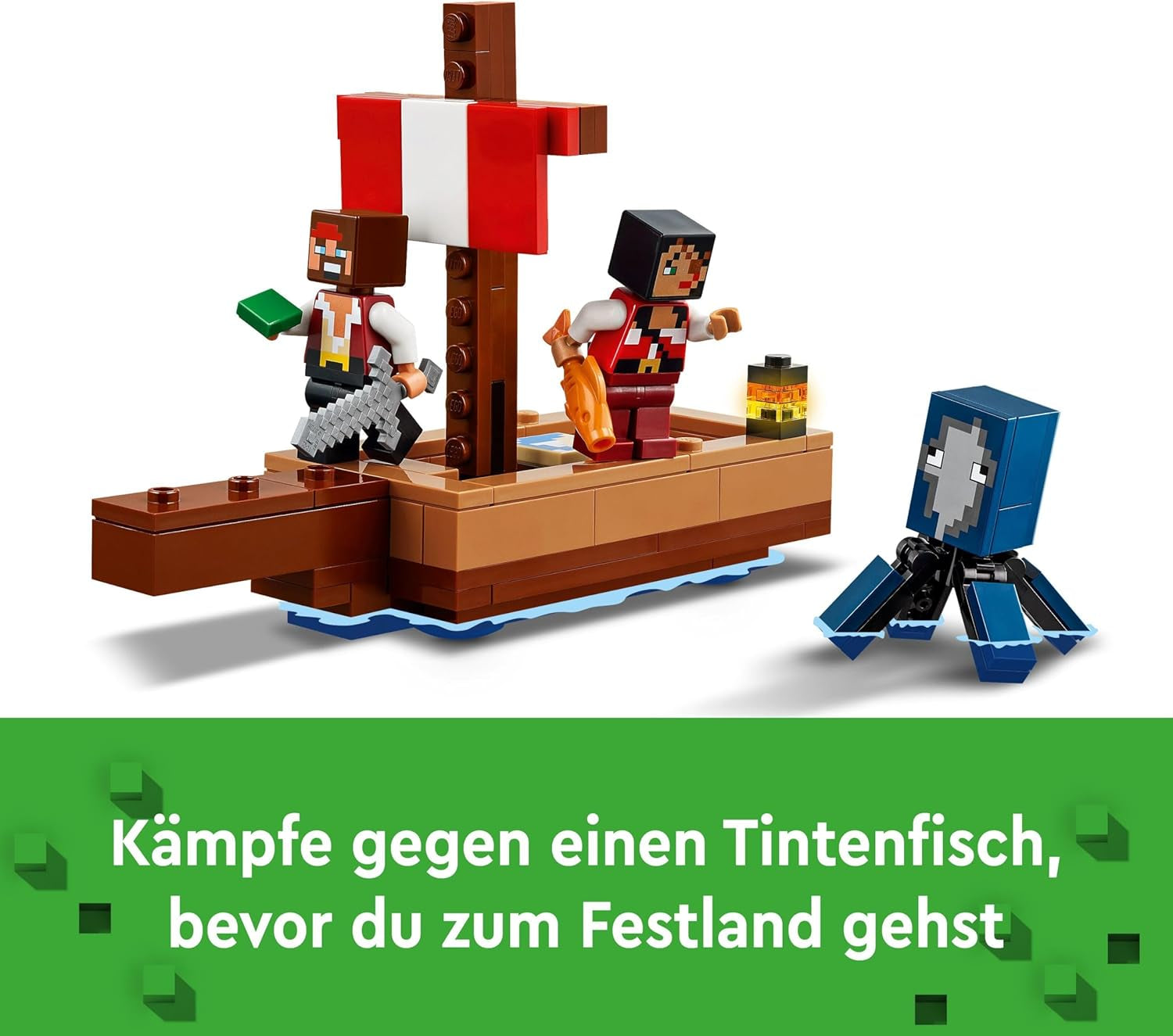 LEGO Minecraft Piratskeppet Voyage Bläckfisk och kamel Piratfigur Leksaksskeppsbyggnad Rollspel Present för pojkar och flickor 8 år 21259 Byggset Besuche den LEGO-Store