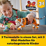 LEGO 31129 Creator Majestic Tiger, Panda eller Fish 3-i-1 djurfigursset leksak för barn Pojkar och flickor Byggset för djurbyggande leksak Besuche den LEGO-Store