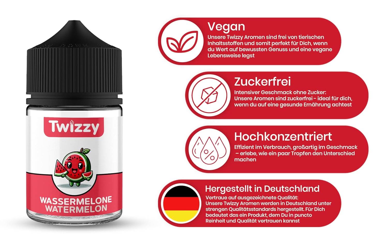 Twizzy Watermelon, Food Flavoring - 60 ml - Intensiv arom Arome Naty Shop