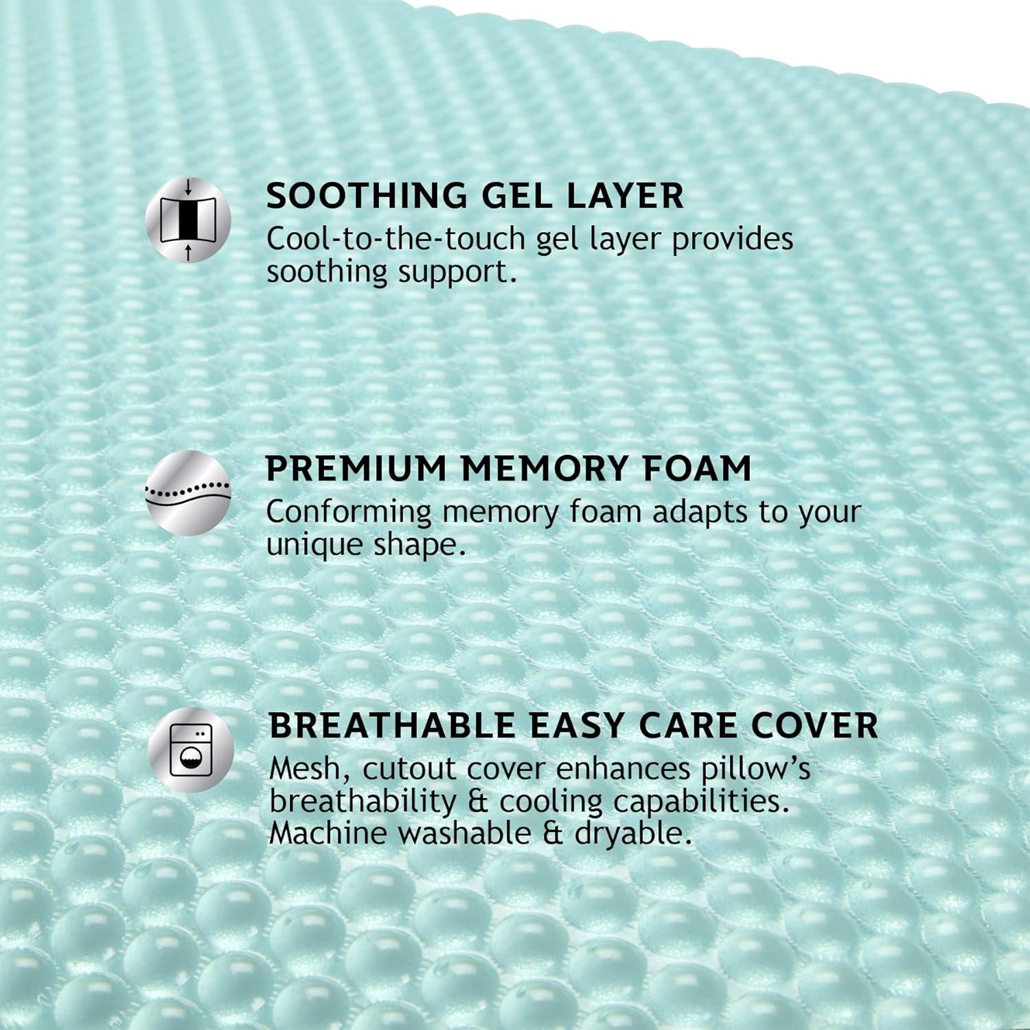 Sealy SE '19 Essentials SM Aqua Bubble Gel Sheet, 1 MC (US) kudde, vit, 61 X 40 X 14 cm Naty Shop Standardkuddar