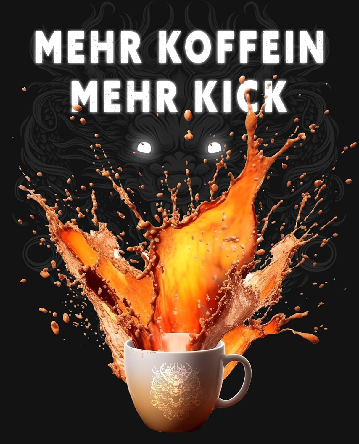 Black Dragon Espresso 100% Robusta - Extra starkt rostade kaffebönor - Mycket starkt och fylligt kaffe med hög koffeinhalt - Mycket stark espresso