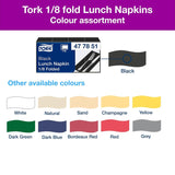 Tork 477851 Svarta 1/8-vikta lunchservetter / 2-lagers förvikta pappersservetter för mellanmål eller små måltider / Avancerad kvalitet / 10 X 200 (2000) servetter / 32,6 X 33 Cm (L X B)