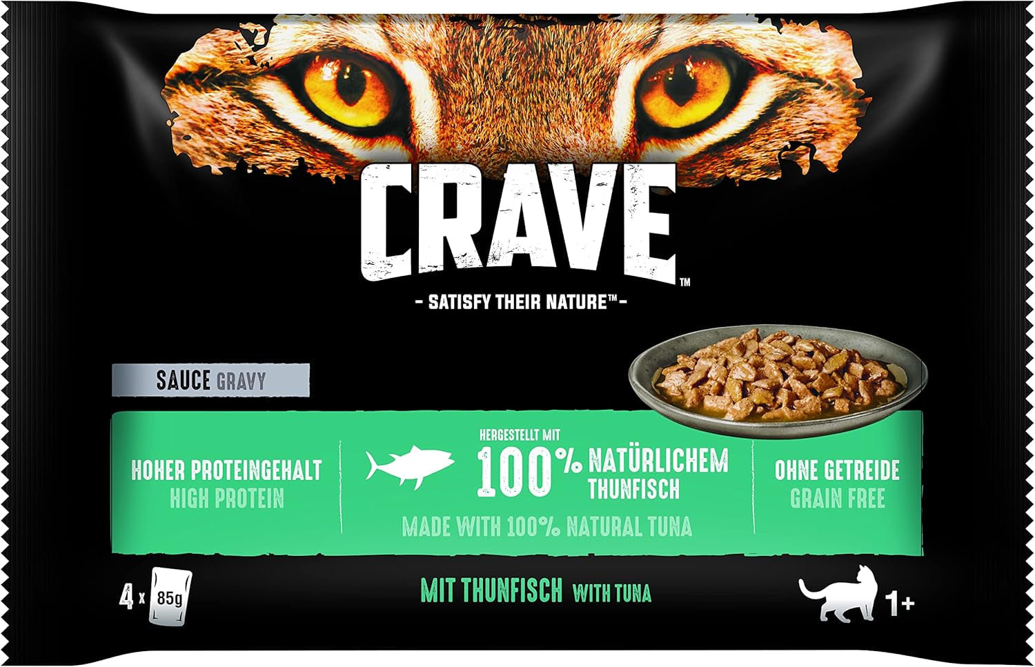 CRAVE Katze Portionsbeutel Multipack sås med tonfisk 13 x 4x85g