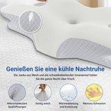 NVKHG Memory Foam Kudde Ergonomisk nackkudde Huvudkudde, Memory Foam Kudde Huvudkudde för sido-, rygg- och magsömn för att förbättra sömnkvaliteten, 60X41X13/11cm cervikala ortopediska kuddar Naty Shop