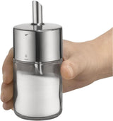 WMF Barista Sugar Shaker 240 g, glas, sockerdispenser, Cromargan polerat rostfritt stål, idealisk för vitt/brunt socker, kakao eller som kryddshaker