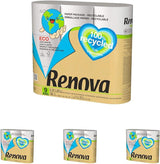 Renova 100% ÅTERVINNING toalettpapper 9 rullar, vit, normal