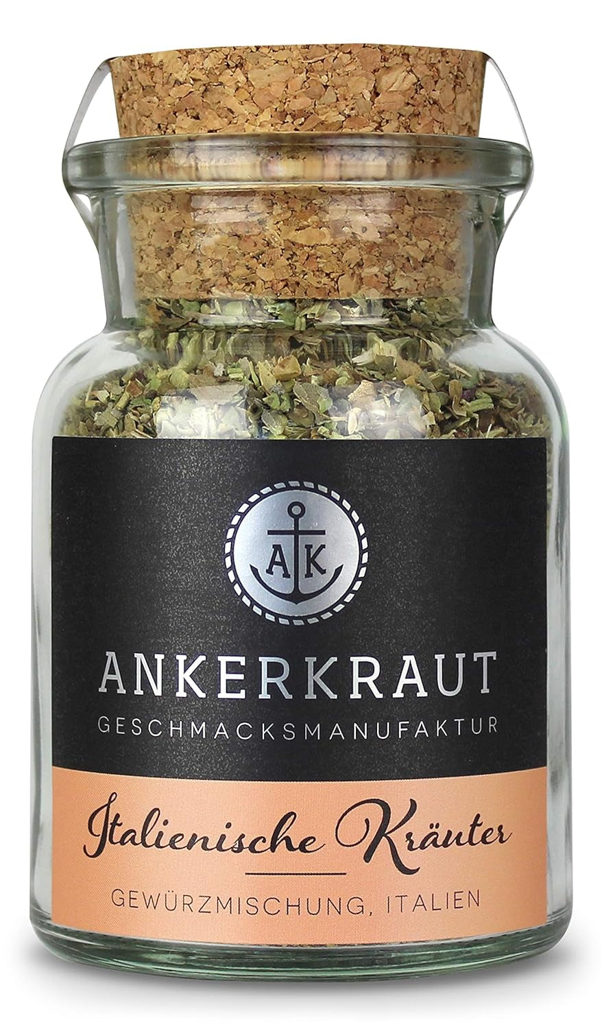 Ankerkraut Italienische Kräuter, Mediterranes Universalgewürz für Pasta, Pizza och Salade, 25 g im Korkenglas