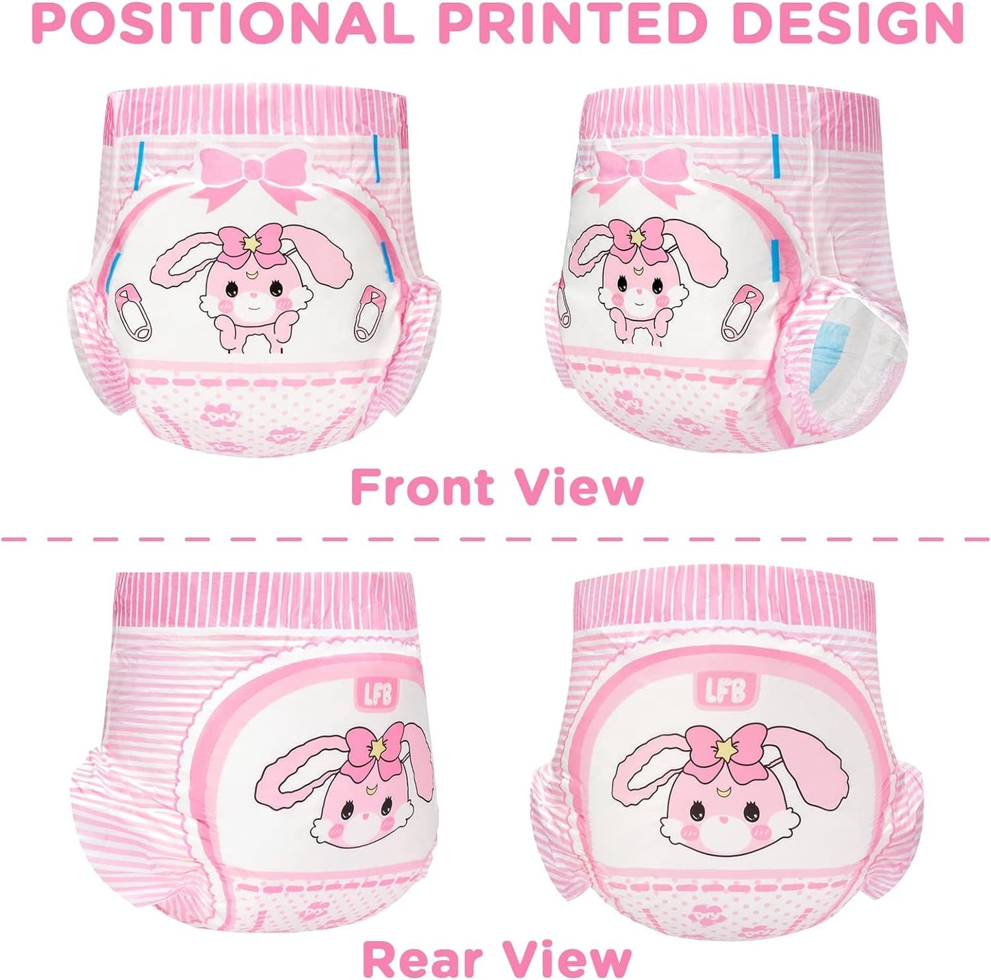 Vuxentryckta blöjor 5500-5800 ml, 10 st - Baby Usagi (XL)