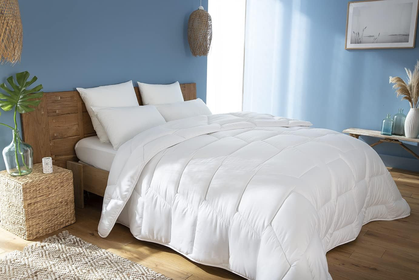 Abeil 15000000529 Filt, ekologiskt bomullsöverdrag - fyllning 100% polyester Cyclafill, vit, 200 X 200 Cm Täcken och täcken Naty Shop