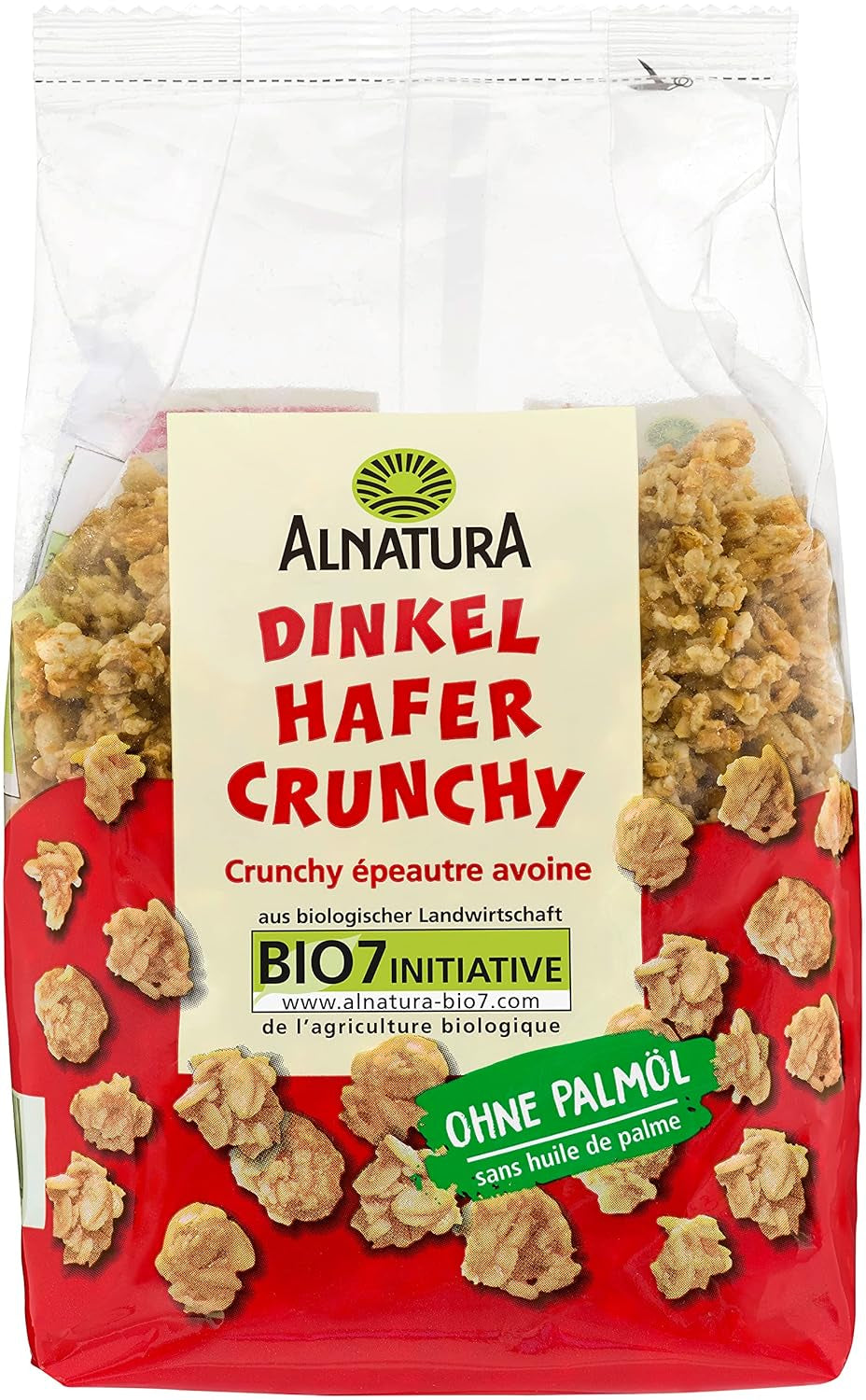Crunchy med dinkel och ekologisk havre, 375g