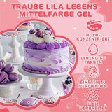 Gel matfärg - HXDZFX 2×30ml, sockerfri matfärg, högkoncentrerad, för dekoration av kakor, vit fondant, makroner, kakor, bakning, påskägg, slem (druvor lila)