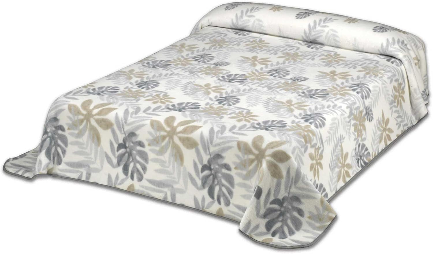 Tryckt filt, stor volym, 100 % polyester, 450 g/m², mjuk, för höst/vinter, Design Harmony N10, 170 X 240 cm, för 90/105 cm sängar, grå täcken och täcken Naty Shop