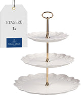 Villeroy & Boch Toys Delight Royal Classic-hylla, dekorativt visningsställ för kakor, bakverk och små tårtbitar, premiumporslin, vit