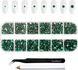 Beadsland 2500st Glas Nailart Strasssteine ​​​​Kristall Flatback Edelsteine ​​​​Runde, ​​Für Handwerk Gemischt 8 Größen SS4 ~ SS30 Mit Picking Pinzette Und Stift (Kristall Weiss)